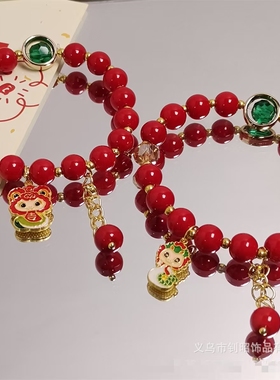 新款少女红色手链蛇年灵蛇女手串生肖福蛇女生学生闺蜜手链小礼物