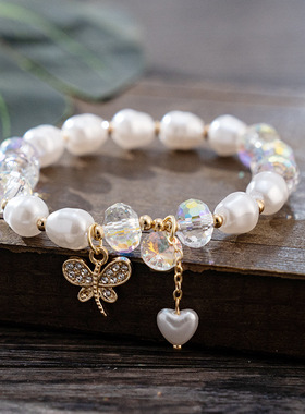 韩版女生珍珠水晶时尚仿珍珠