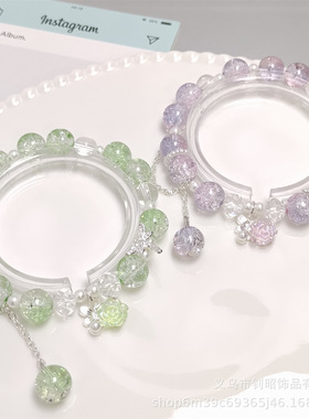 超仙绚丽玫瑰蜻蜓手链新款女孩古风清冷感渐变爆花百搭学生手串