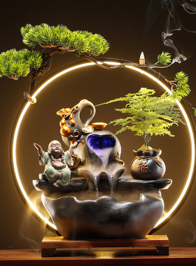 流水生财招财猫摆件新居乔迁礼品