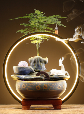 流水招财摆件新居乔迁开业礼品