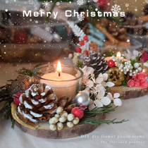 Christmas Candle Terrace Flowers Ring Diy Christmas Handmade Diy Material Bag Wreath Rattan Bracelet Bracelet for decorative homemade