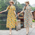 Váy cotton và vải lanh nữ 2019 mới hè hè 30-40 hoa giản dị đắt tiền - váy đầm váy hoa cúc váy đầm
