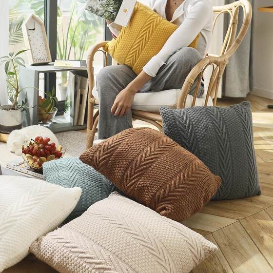 Knitted wool woven knitting sofa pillow cushion knitted pillow pillow