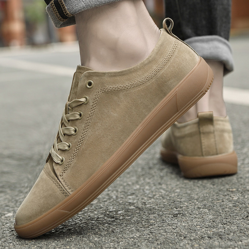 春秋季真皮男鞋英伦休闲鞋韩版潮流皮鞋软面皮45大码男士运动板鞋,淘宝优惠券,粉丝福利购,淘宝优惠卷