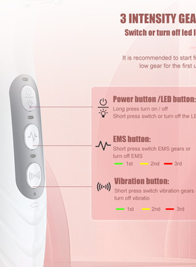 110v220v新款跨境头皮上药器 EMS微电流红蓝光电动美发梳 头皮按