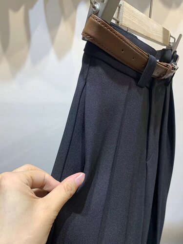 REDLIP 红唇23618休闲直筒西装裤女秋季2023宽松显瘦阔腿拖地长裤 - 图2