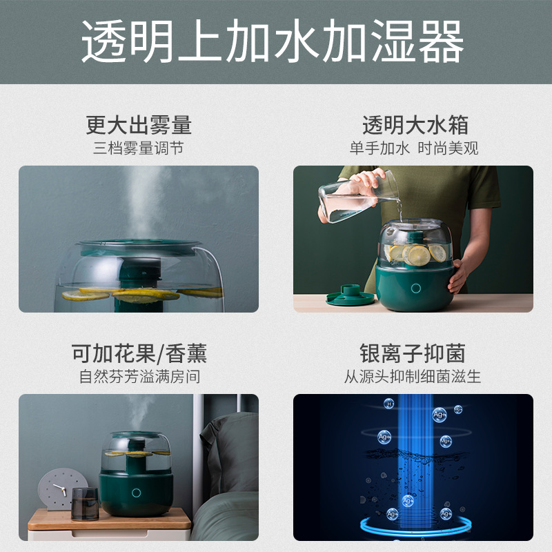 小南瓜加湿器家用静音卧室大雾量孕妇婴儿空气净化器小型香薰喷雾 - 图3