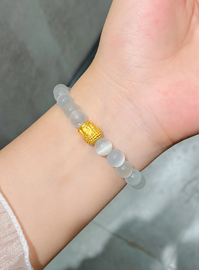 999足金佛头黄金手链男女情侣款