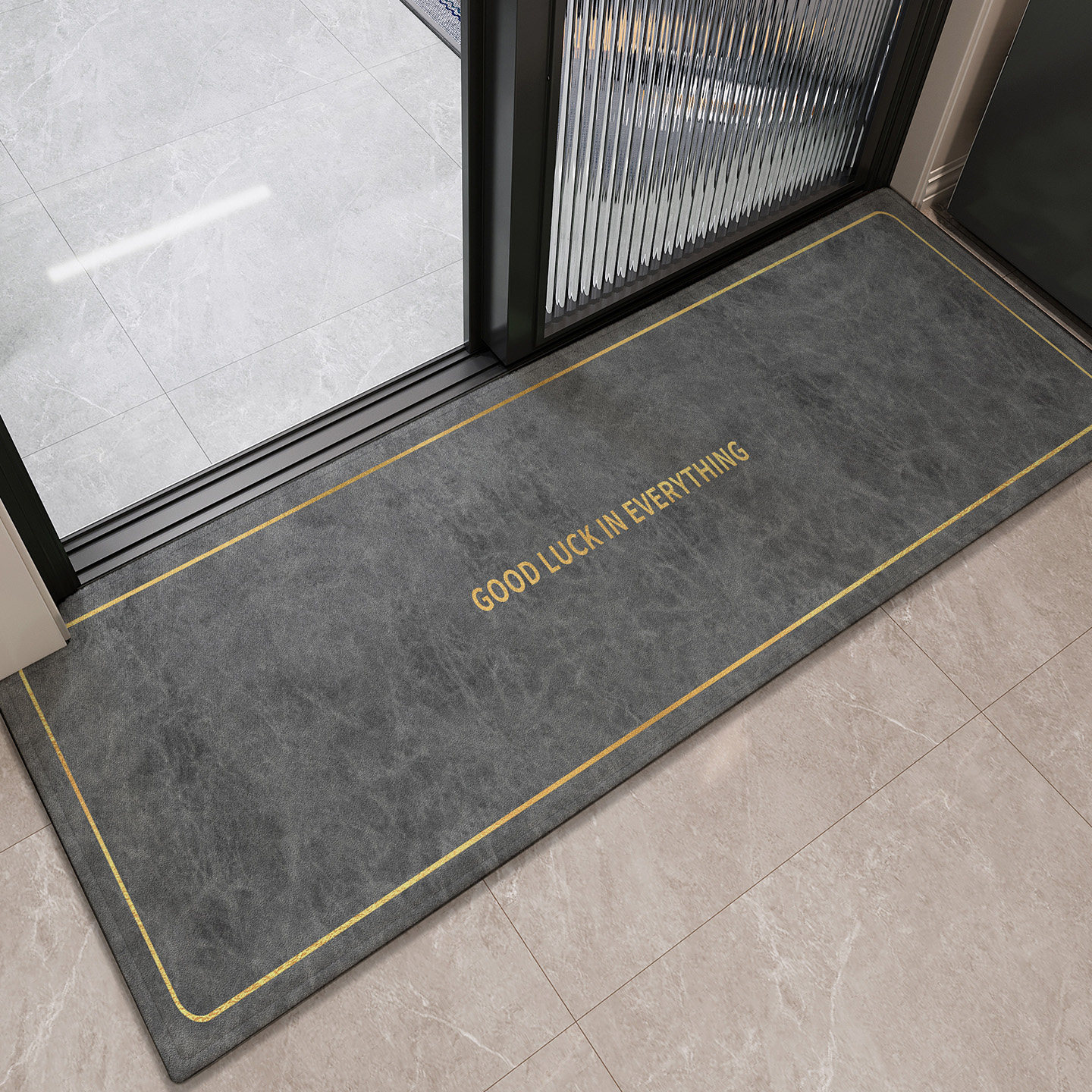 No-wash absorbent kitchen mat