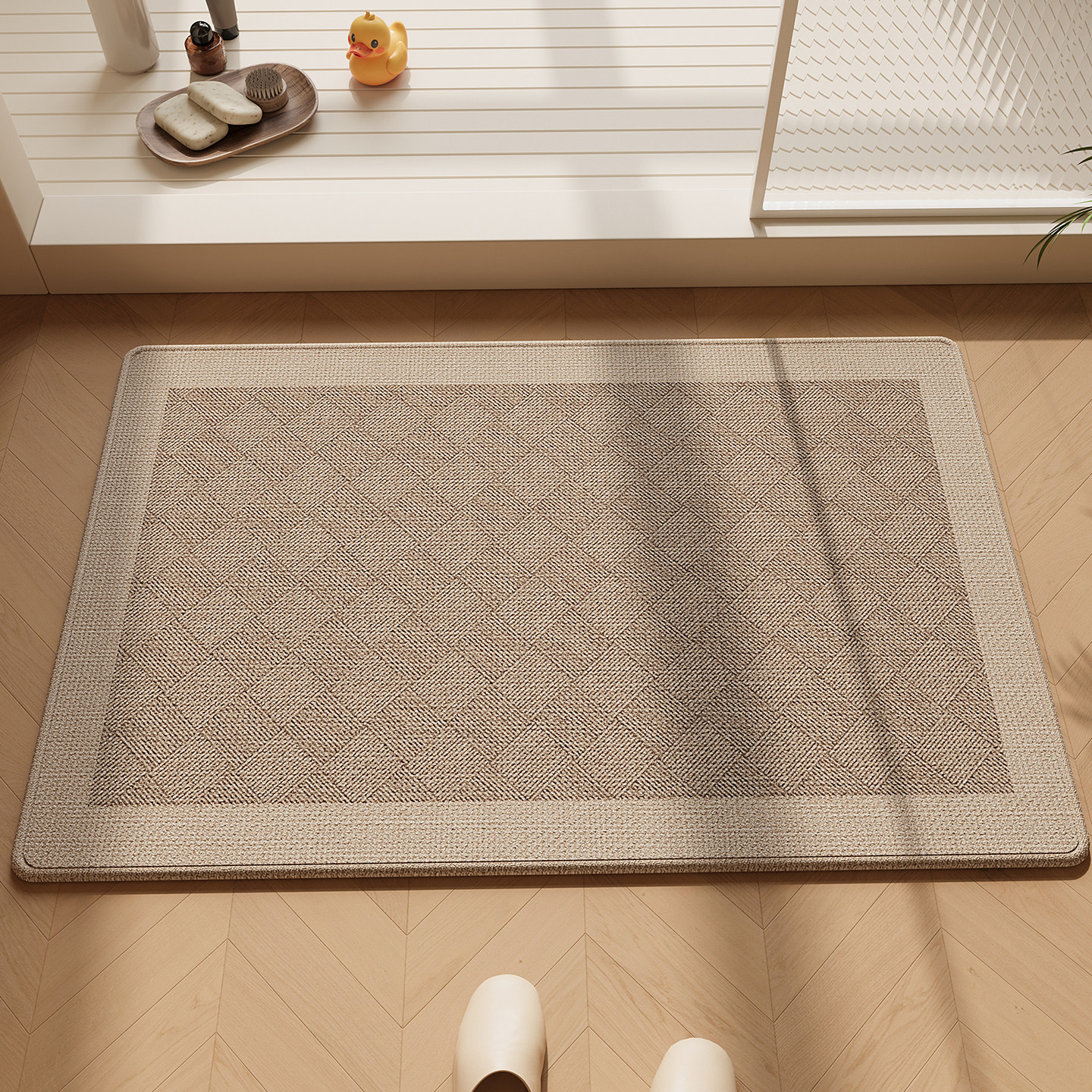New bathroom floor mats are water-absorbent, quick-drying, non-slip and anti-bacterial