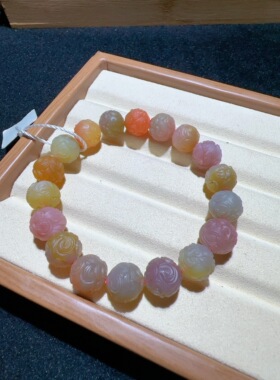 天然盐源玛瑙九尾狐单圈手串约11mm