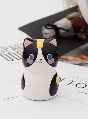 招财猫手绘小型汽车装饰公仔摆件