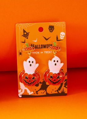 Halloween Earrings for Women Accessories 万圣节南瓜头耳环女