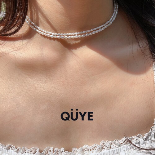 高性价比轻奢高级感极细款椭圆极小米粒真珍珠天然淡水项链锁骨链 - 图0