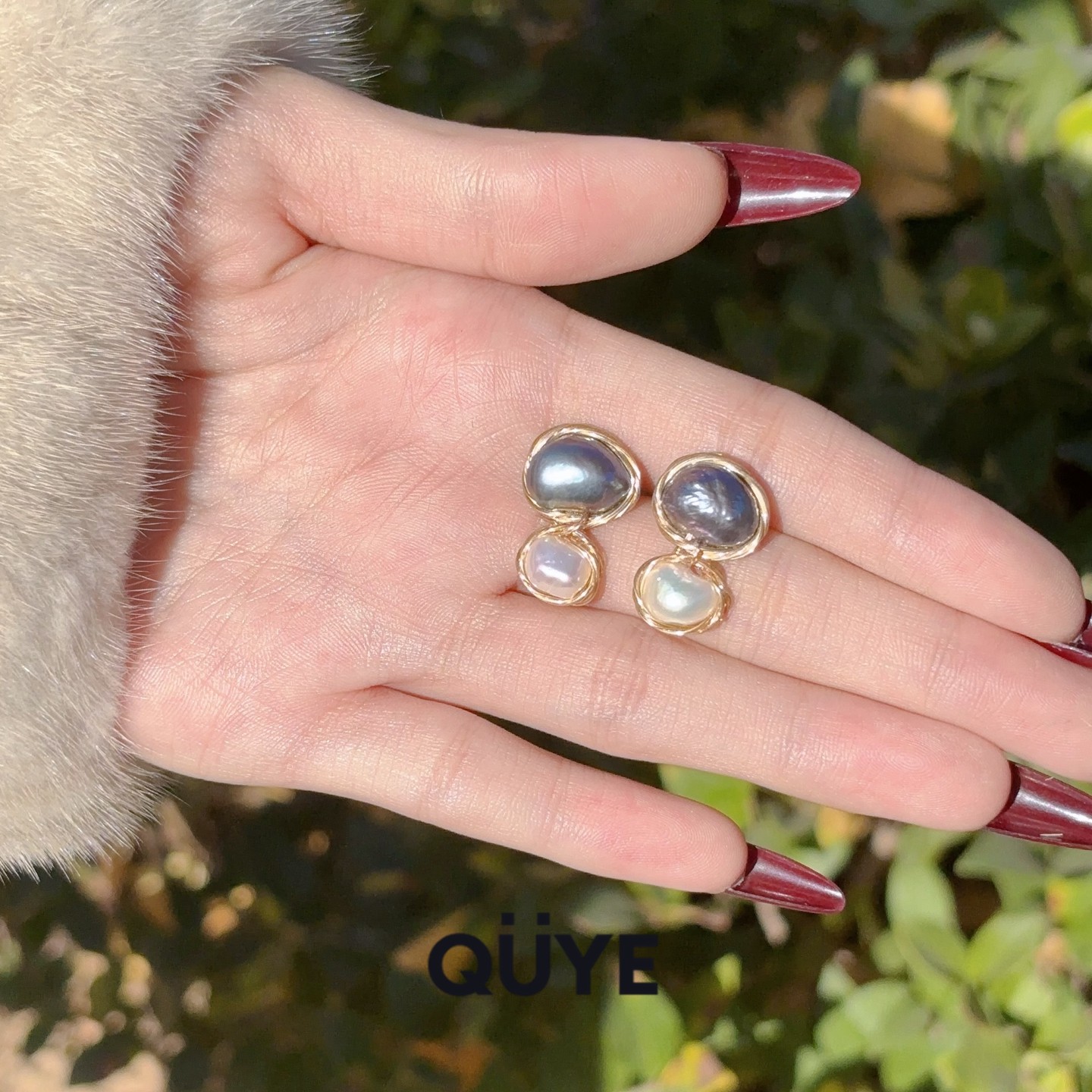 复古风高级感铂金灰巴洛克异形天然淡水真珍珠耳钉纯银耳环耳坠女,淘宝优惠券,粉丝福利购,淘宝优惠卷