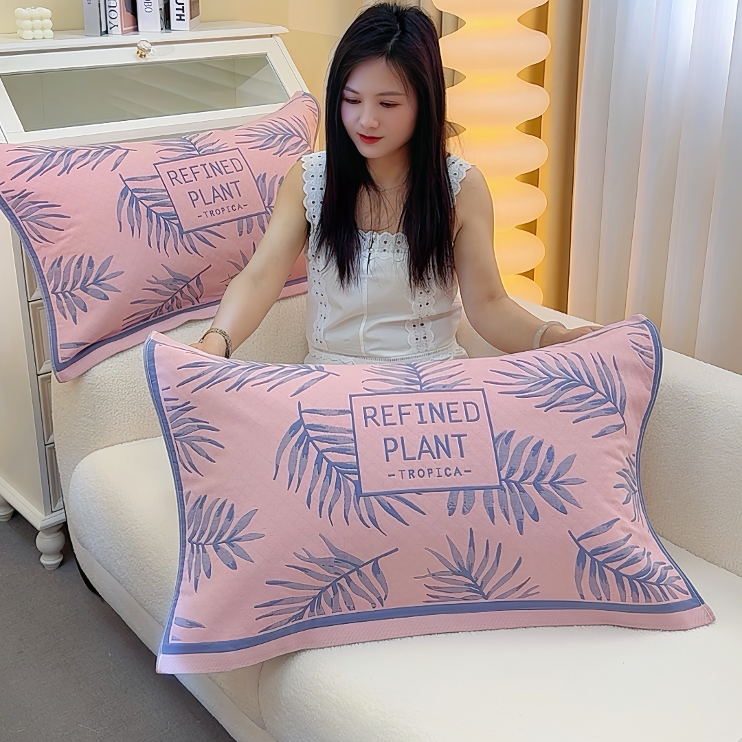 高密纯棉纱布枕巾一对装加大厚简约情侣单人学生成人枕头盖巾防滑,淘宝优惠券,粉丝福利购,淘宝优惠卷