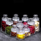 Glass household transparent storage jar with lid