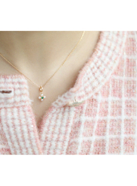 《花与爱丽丝》幸运四叶草S925银天然珍珠吊坠项链原创设计闺蜜款