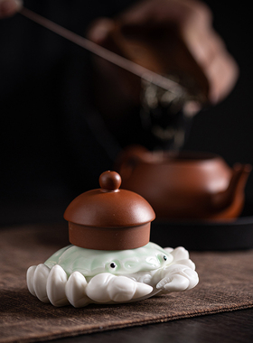 陶瓷盖置盖托可爱桌面仿真螃蟹