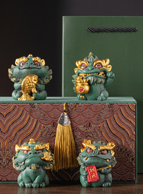 青砂石祝福新中式书房小貔貅礼品