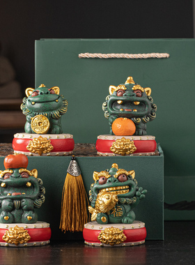 青砂石祝福可爱桌面小狮子礼品