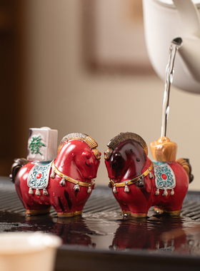 变色生肖马茶宠摆件马上发财礼品