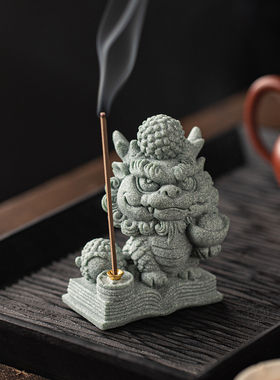 中式麒麟瑞兽线香插香薰炉装饰品