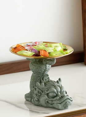 青砂石鱼缸造景中式桌面麒麟摆件