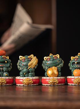 青砂石送礼中式桌面事业有成摆件