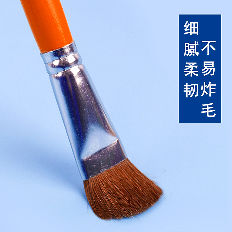 中国水彩画用筆　平筆　水粉　狼耄　6本組　美品 中国水彩画用筆 平筆 水粉 狼耄 6本組 美品 中国水彩画用筆 平筆