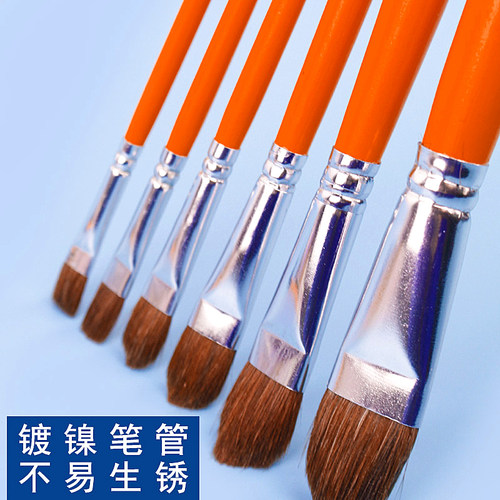 钦安文化狼毫水粉笔套装笔画笔画画笔美术用品油画丙烯画水彩画笔套装初学者美术生水彩笔12支装画笔套装 - 图2