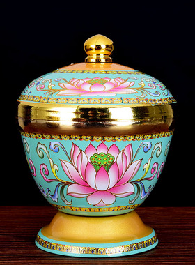 香粉盅黄铜戒定真香摆件佛具