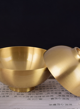 有源黄铜供佛用品饭碗铜筷子勺子