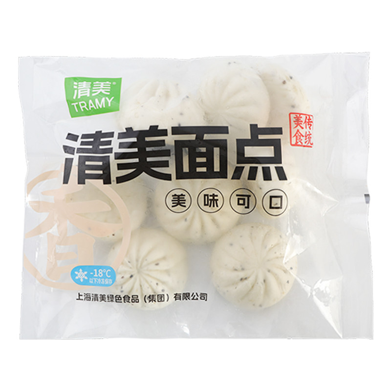 上海清美黑芝麻包奶黄包480g营养早餐速冻半成品包子馒头包点蒸包,淘宝优惠券,粉丝福利购,淘宝优惠卷