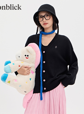 北欧时刻逗鸭联名木马撞色设计毛绒玩具趣味玩偶公仔礼物摆件抱枕