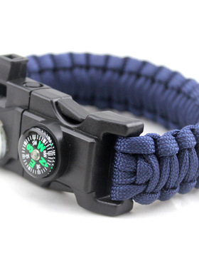 20合一防水LED灯SOS求救信号手环户外多功能伞绳指南针求生手链
