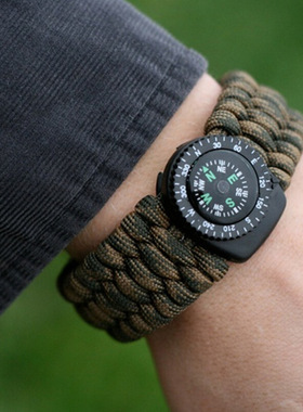 厂家多功能手环 荒野求生存EDC户外伞绳手工编织指南针手链