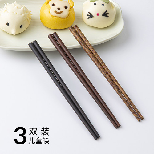 天然实木儿童木筷子小孩家用可爱木头短快子幼儿园宝宝训练筷专用 - 图1