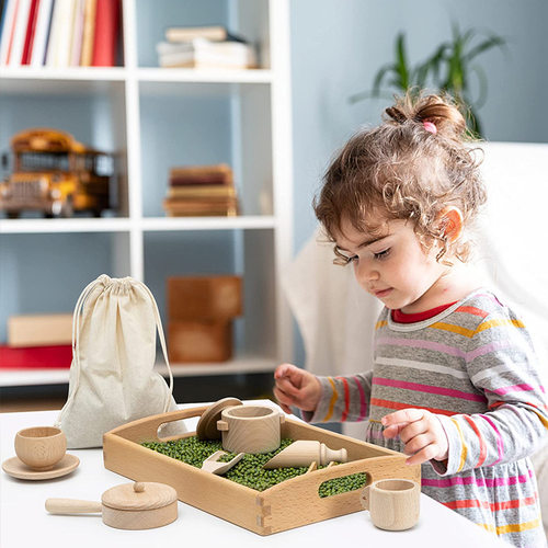 木质仿真厨房类动作专注力锻炼可啃咬玩具套装儿童互动游戏过家家 - 图1