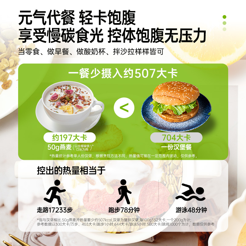 烘焙坚果燕麦片即食冲饮无低水果麦片脂糖营养早餐谷物酸奶碗专用 - 图3