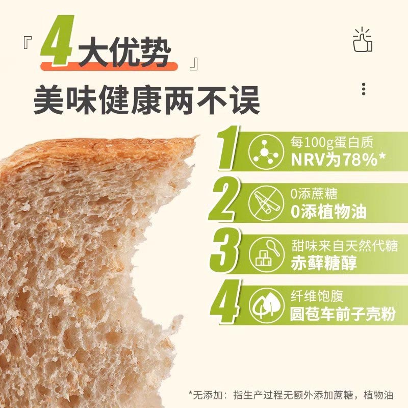 轻碳水面包轻态包高蛋白吐司减低脂代餐主食早餐速食无添糖精零食