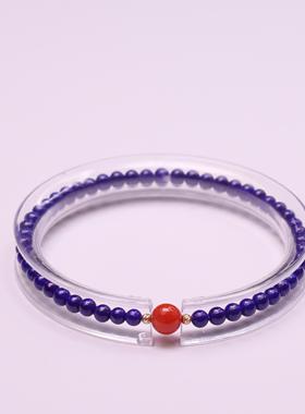 悦青欢新中式青金石18K金珠手串