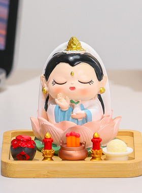 创意卡通欢喜小神仙国潮钟馗在此财神供奉家居摆件工位解压装饰品