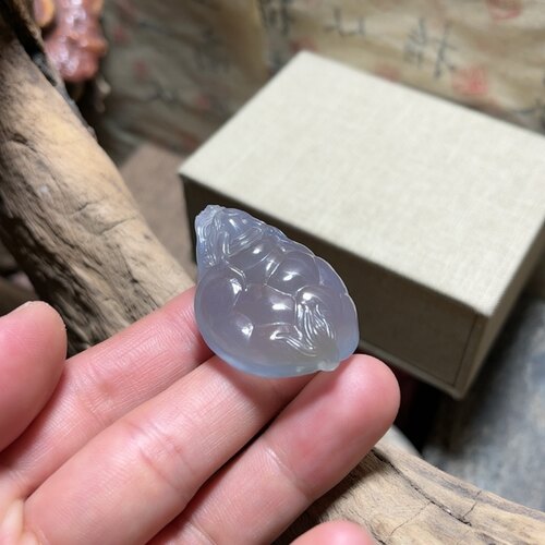 阿拉善冰蓝糖心玛瑙 - 图0