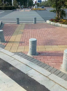 路障石墩子挡车石柱锥形墩石材广场阻车柱墩石大理石隔离石墩柱子