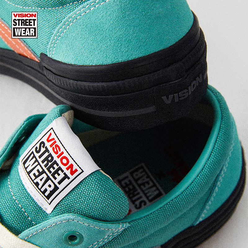 VISION X ODD ASTLEY PRO湖水绿撞橘低帮翻毛皮帆布鞋滑板鞋男女 - 图2