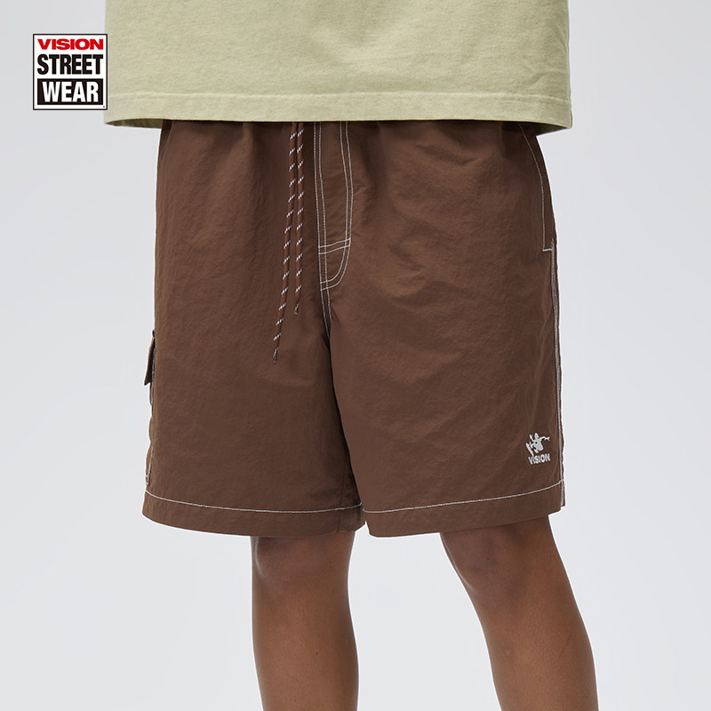 VISION官方  经典复古街头滑板运动抽绳宽松尼龙梭织短裤新款多色,淘宝优惠券,粉丝福利购,淘宝优惠卷