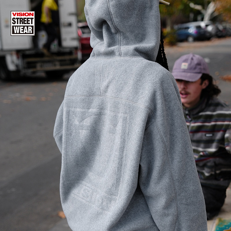 VISION官方 美式街头宽松拉链摇粒绒连帽立领外套男女秋新款2色,淘宝优惠券,粉丝福利购,淘宝优惠卷