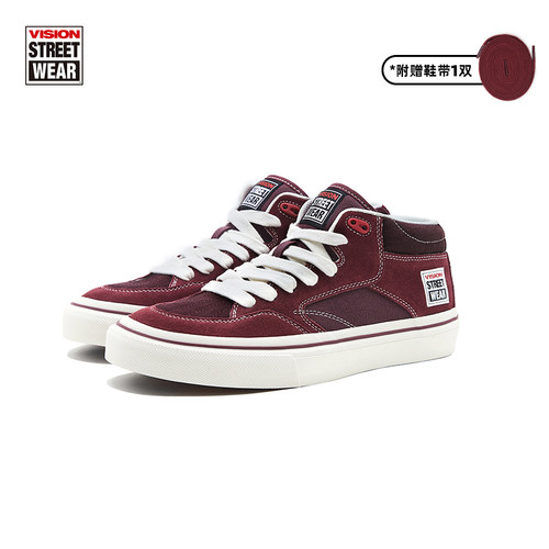 VISION官方  CONCAVE多色经典街头中帮复古翻毛皮滑板鞋男女 - 图3